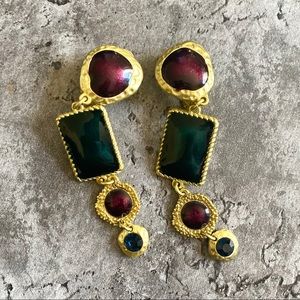 Zara Gold Gemstone Clip-on Earrings